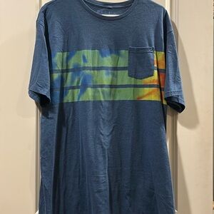 Billabong crewneck pocket Tshirt short sleeve,center tie dye stripe pattern XXL
